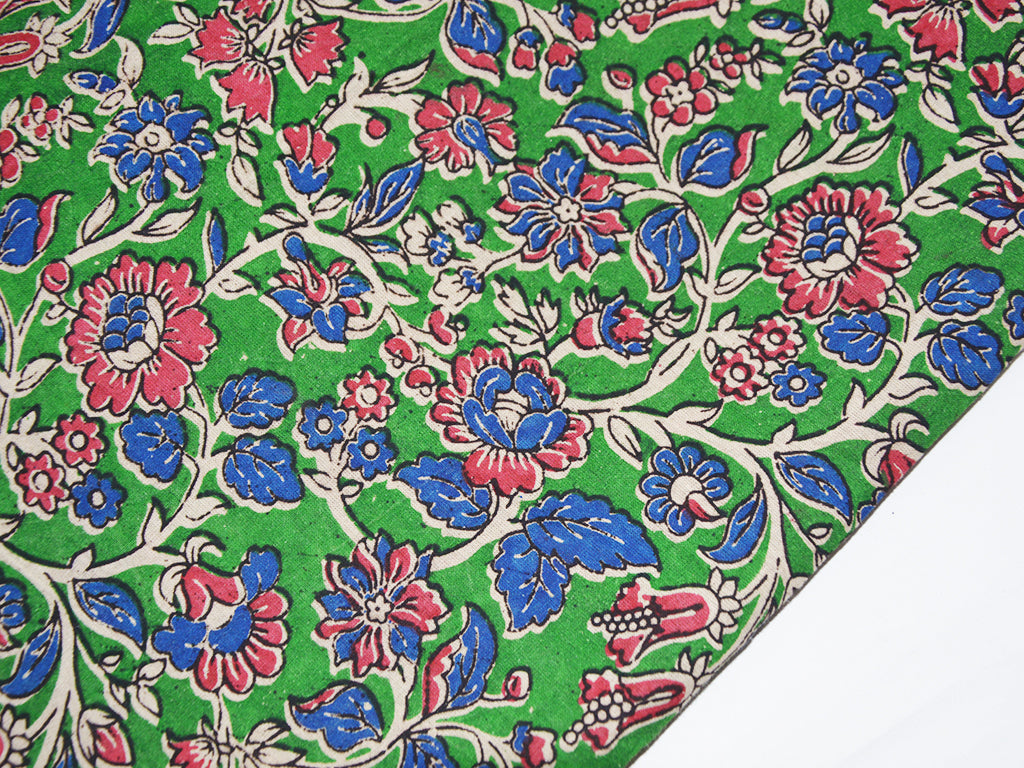 green-floral-kalamkari-fabric-1