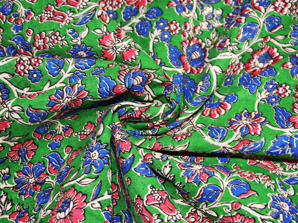 green-floral-kalamkari-fabric-1