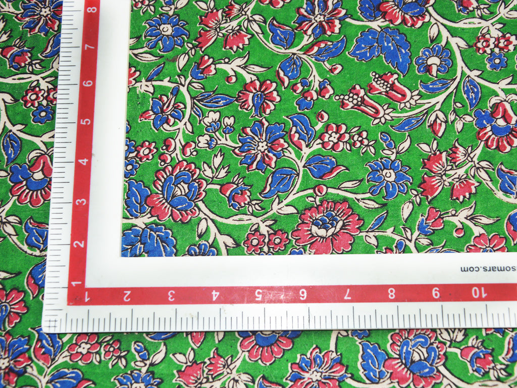 green-floral-kalamkari-fabric-1