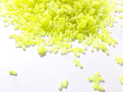 Yellow Fluorescent Inside Dyed Bugle Seed Beads  (1759391580194)