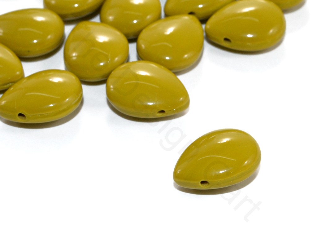 Green 2 Pip Czech Glass Beads | The Design Cart (1722764722210)
