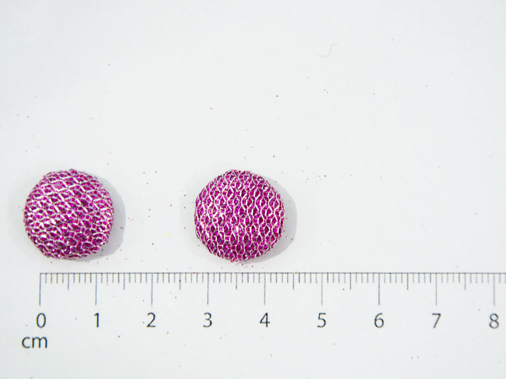Pink Glitter Fabric Buttons