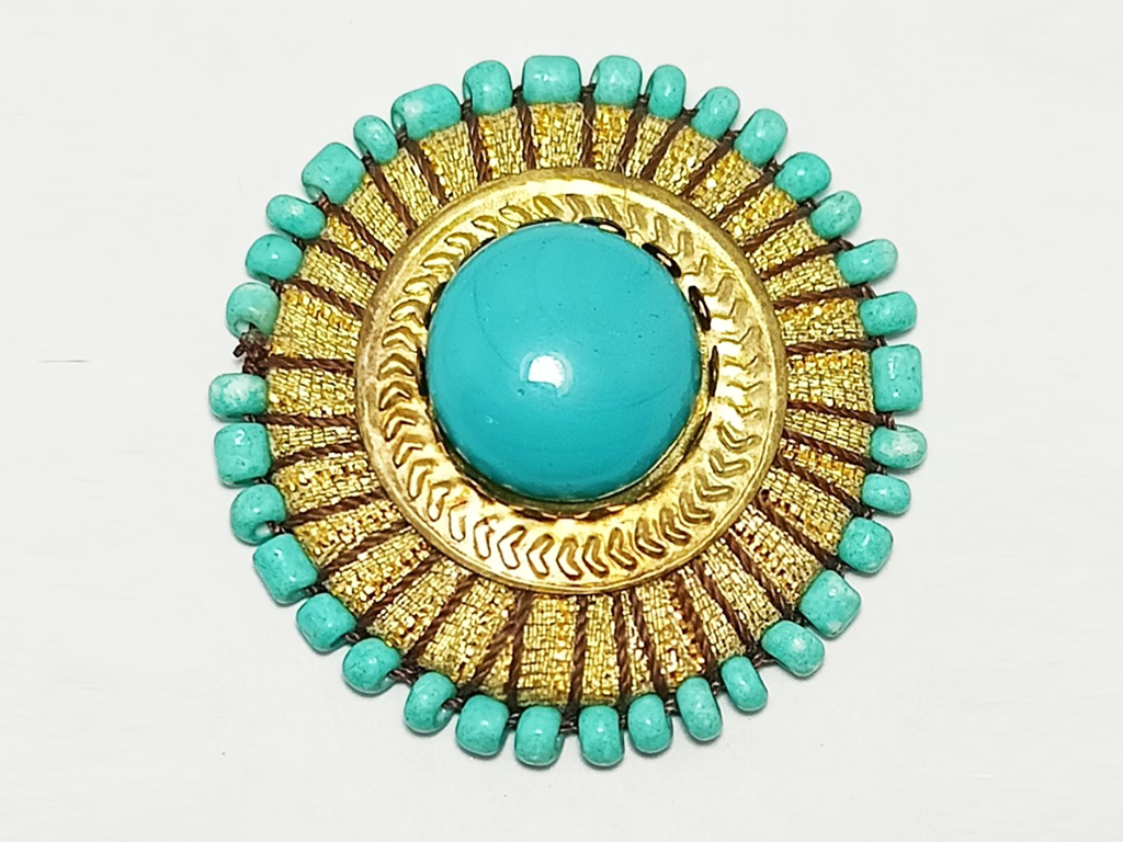 Turquoise & Golden Metal Patch