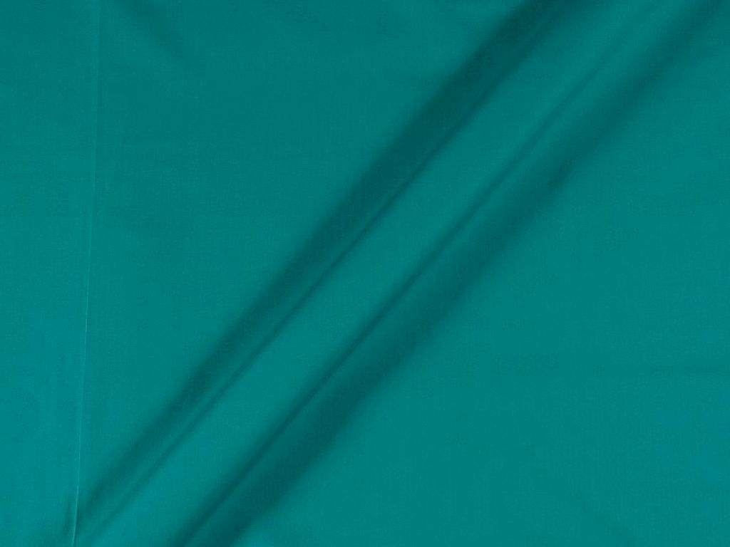 Turquoise Cotton Satin Plain Dyed Fabric