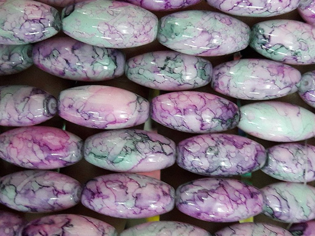 Purple Green White Designer Taiwan Glass Beads | The Design Cart (4351283953733)