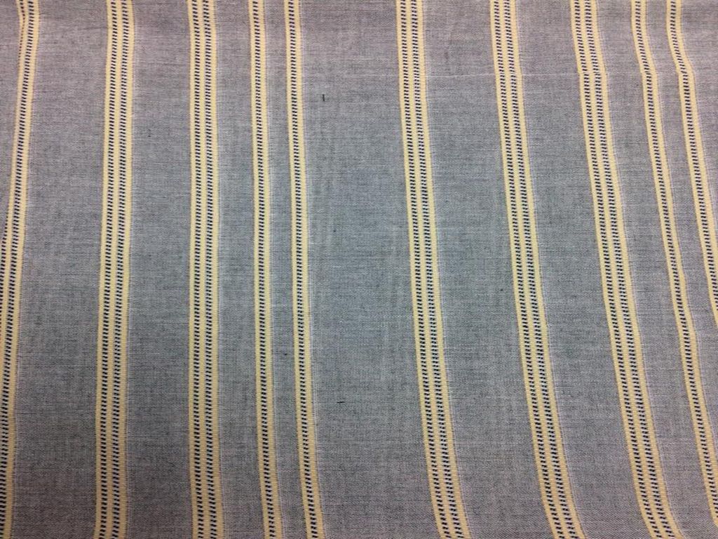 Gray & Yellow Rib Stripes Cotton Fabric