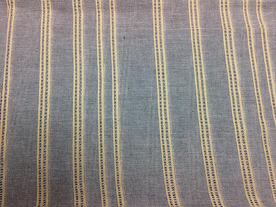 Gray & Yellow Rib Stripes Cotton Fabric