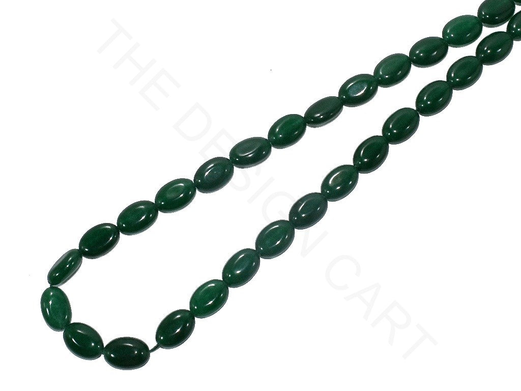 Dark Green Oval Jade Semi Precious Stones | The Design Cart (3785184804898)