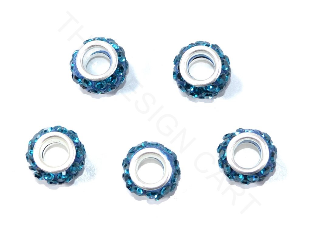 Blue Spacer Beads with Zircons | The Design Cart (3840767164450)