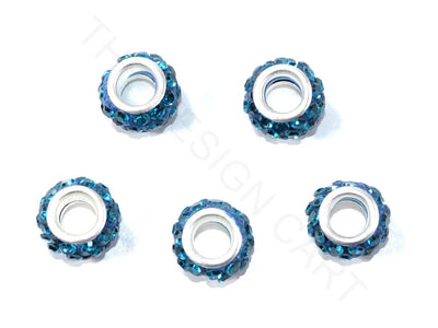 Blue Spacer Beads with Zircons | The Design Cart (3840767164450)