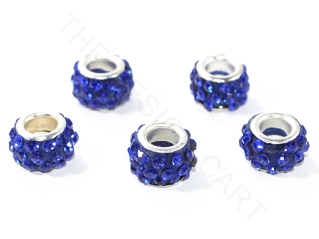 Dark Blue Spacer Beads with Zircons | The Design Cart (3840767197218)