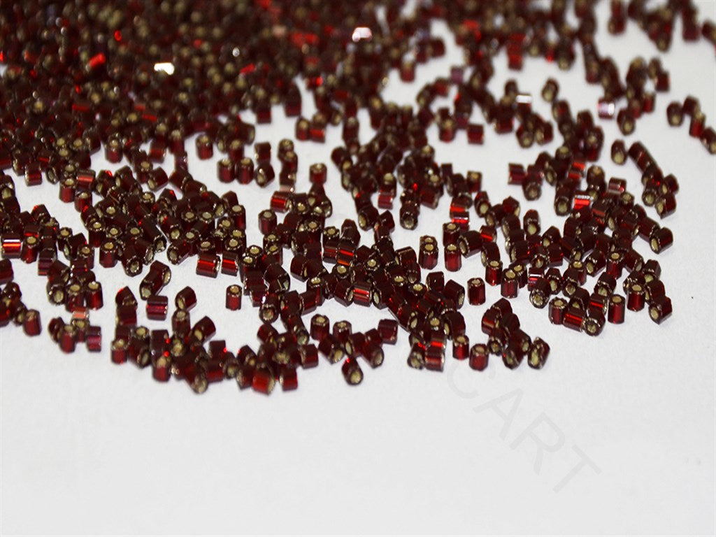 Preciosa Maroon Silverline 2 Cut Beads | The Design Cart (4350363500613)