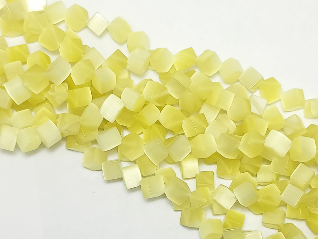 Yellow Monalisa Cube Stone Beads