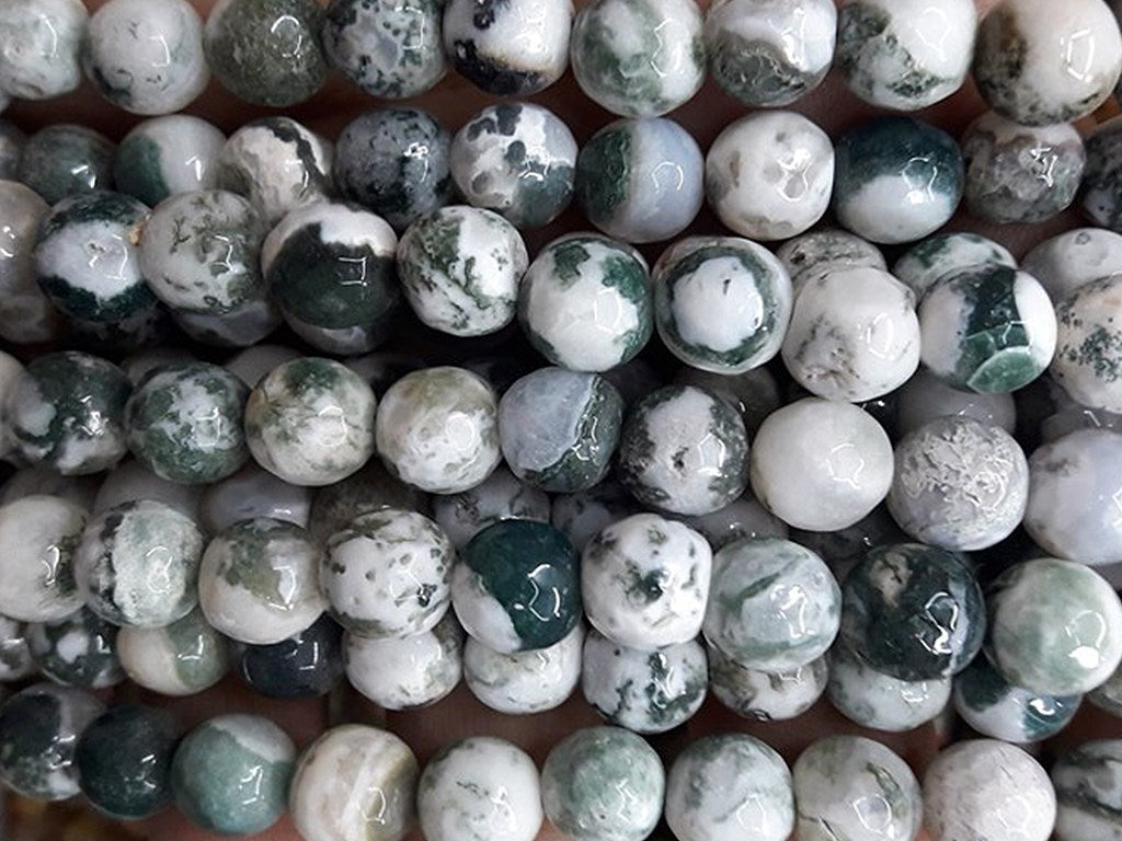 White Green Circular Semi Precious Agate Stones | The Design Cart (4333697269829)