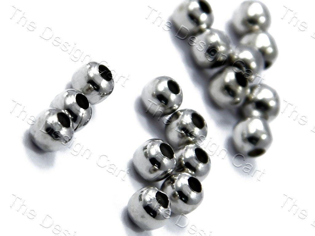 Silver Metallic Spherical Spacer beads | The Design Cart (1378216411170)