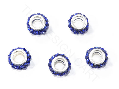 Dark Blue Spacer Beads with Zircons | The Design Cart (3840767197218)