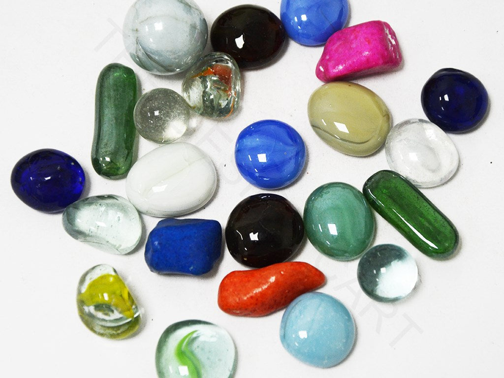 Multicolour 4 Pebble Glass Stones | The Design Cart (4357669814341)