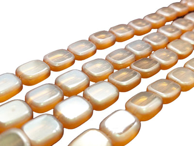 Transparent Peach Rounded Rectangle Crystal Beads