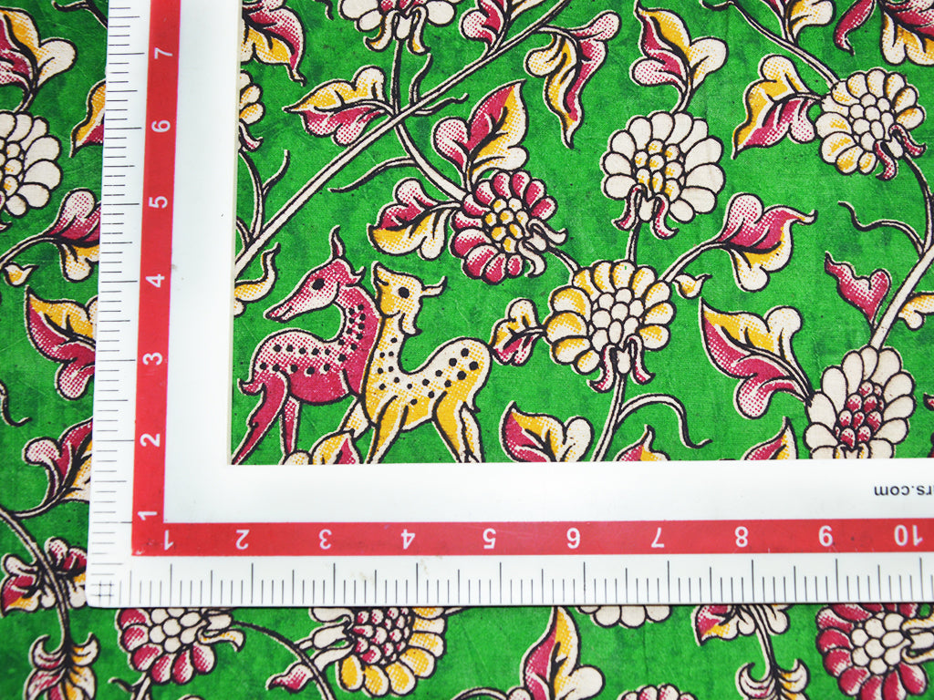 green-floral-kalamkari-fabric