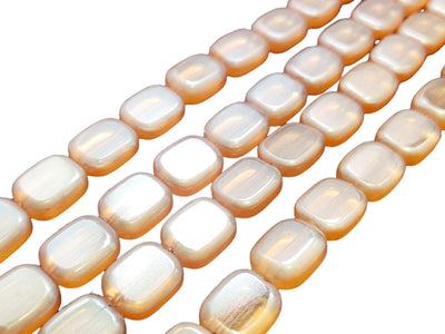 Transparent Peach Rounded Rectangle Crystal Beads