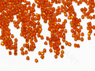 Preciosa Light Orange Silverline 2 Cut  Beads | The Design Cart (4350363598917)