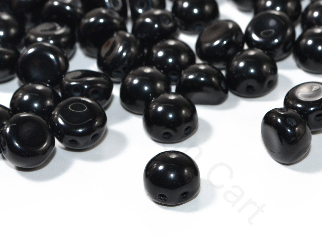 Black Cabochon Czech Glass Beads | The Design Cart (1722763739170)