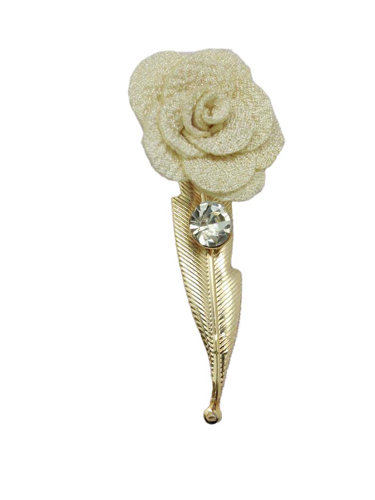 Pale Yellow Open Flower Brooch