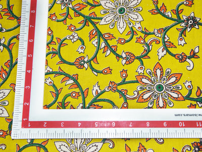 yellow-floral-kalamkari-fabric