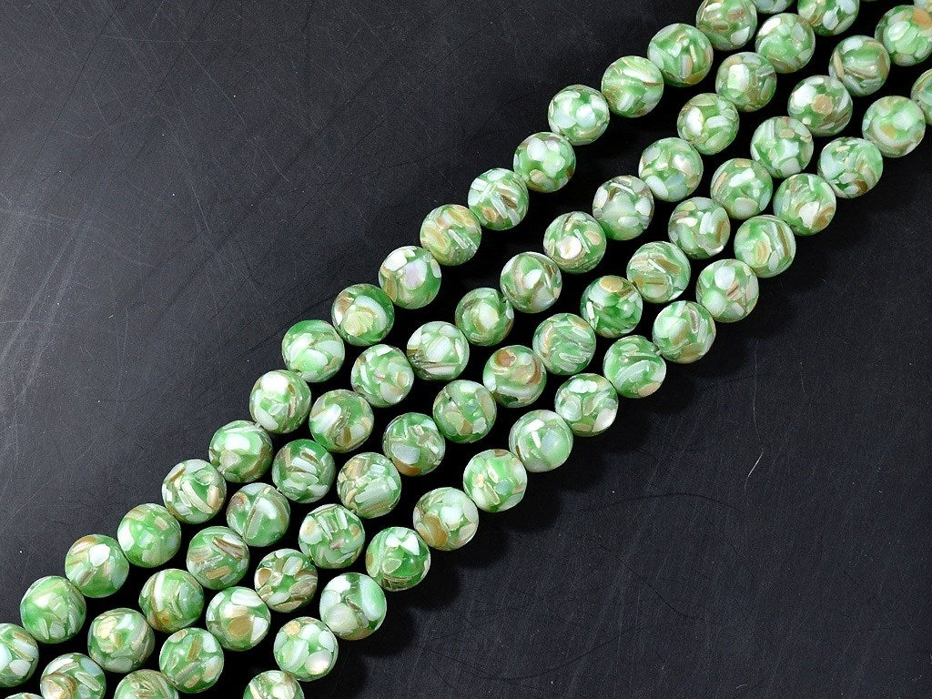 Green White Spherical Ceramic Beads (3824460333090)