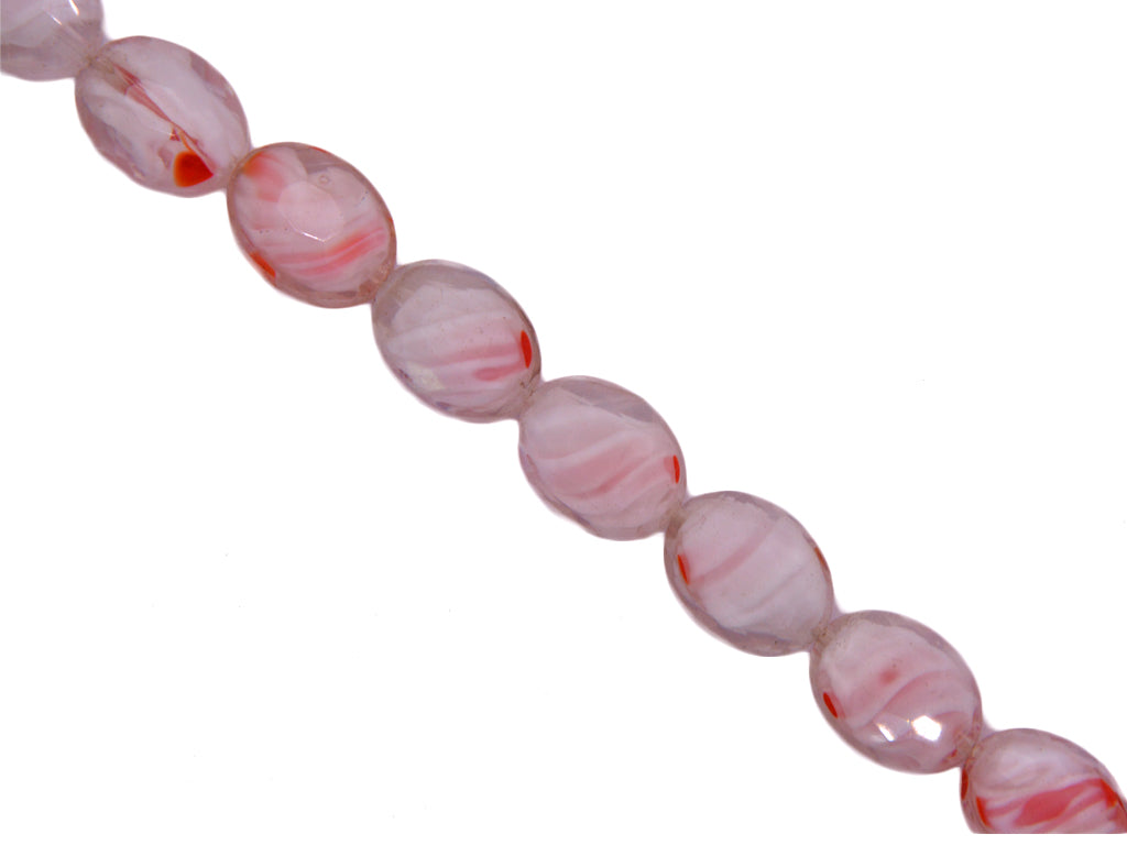 White Red Double Tone Designer Glass Beads