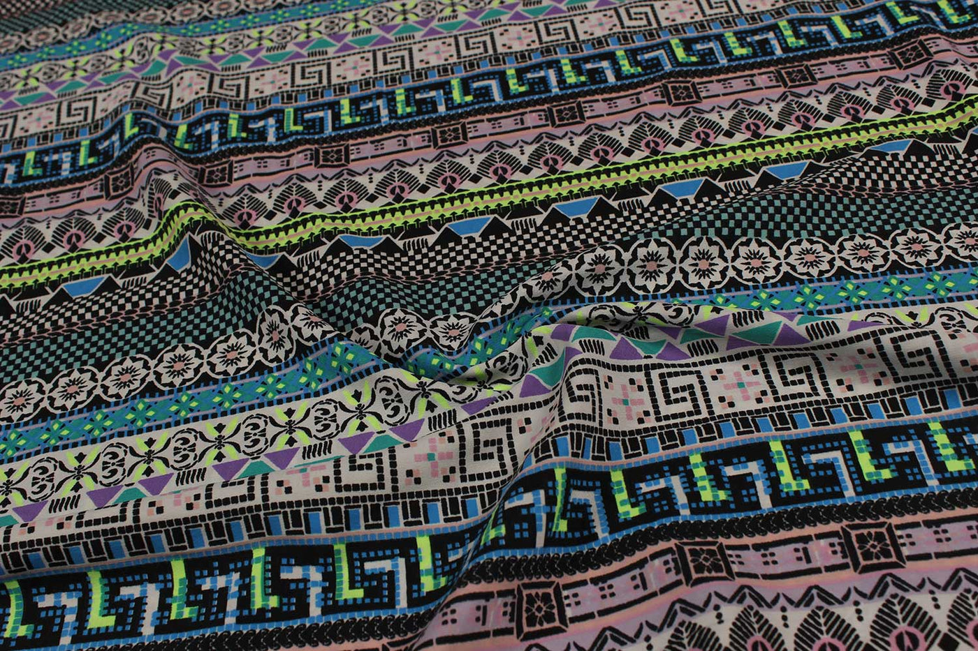 Multicolor Printed Crepe Fabric