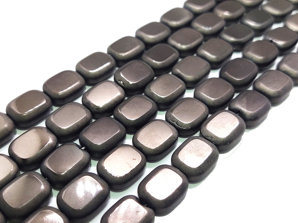 Black Rounded Rectangle Crystal Beads