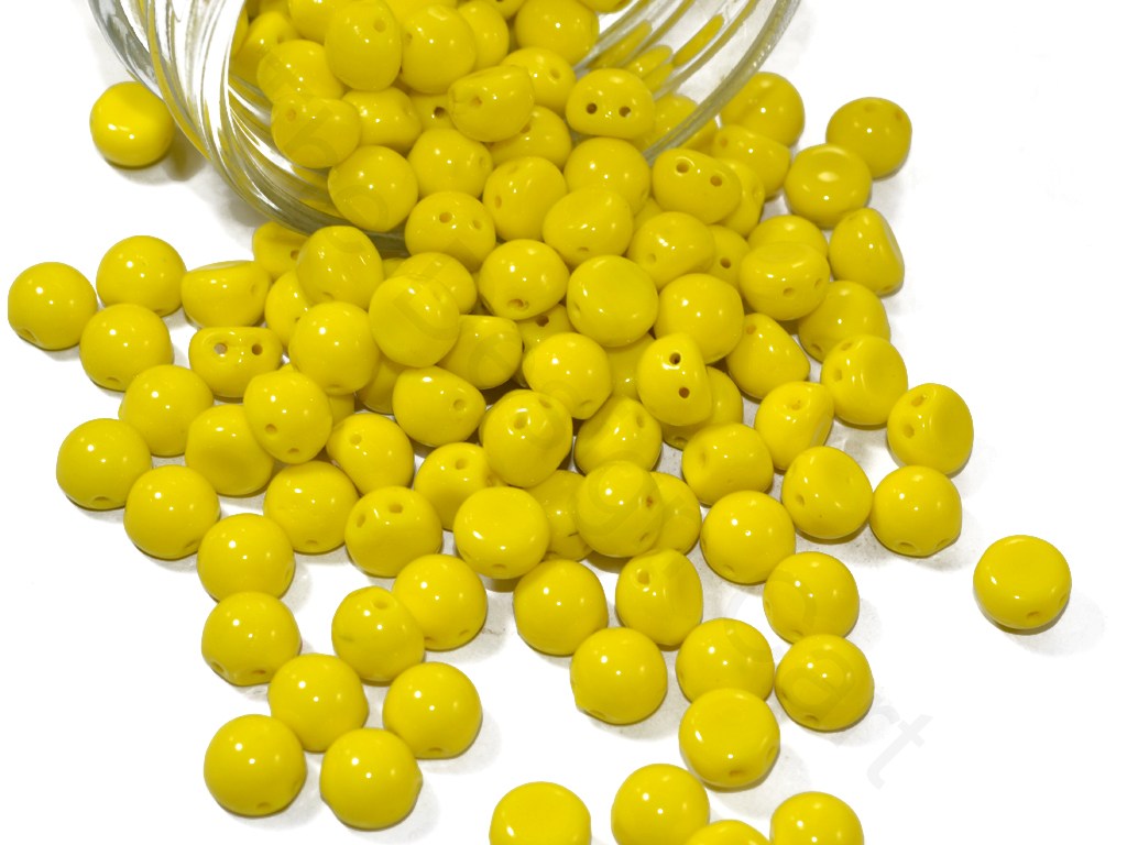Yellow Cabochon Czech Glass Beads | The Design Cart (1722763509794)