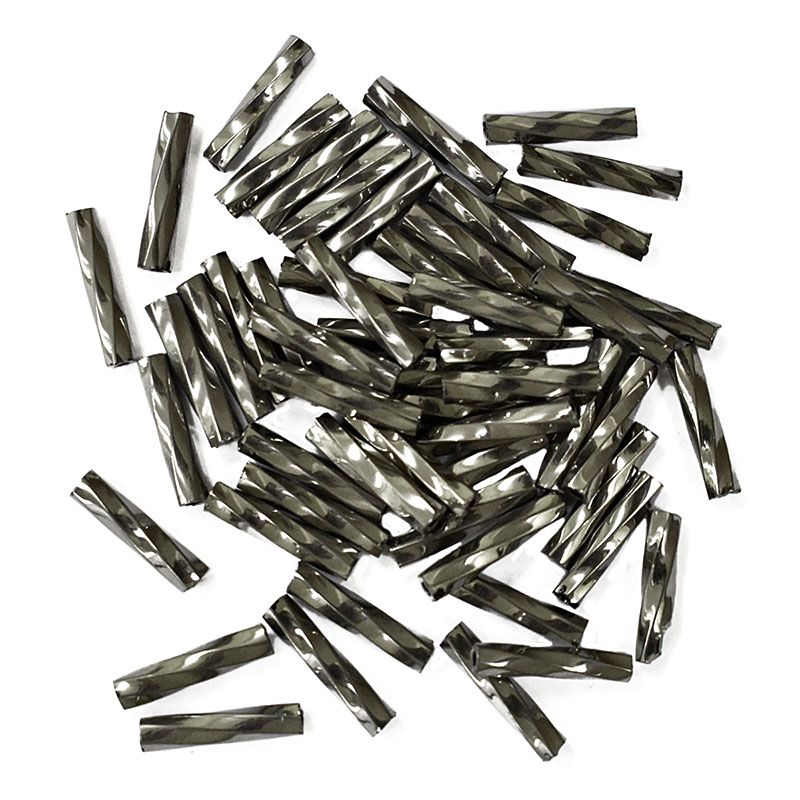 Gray Twisted Bugle Beads