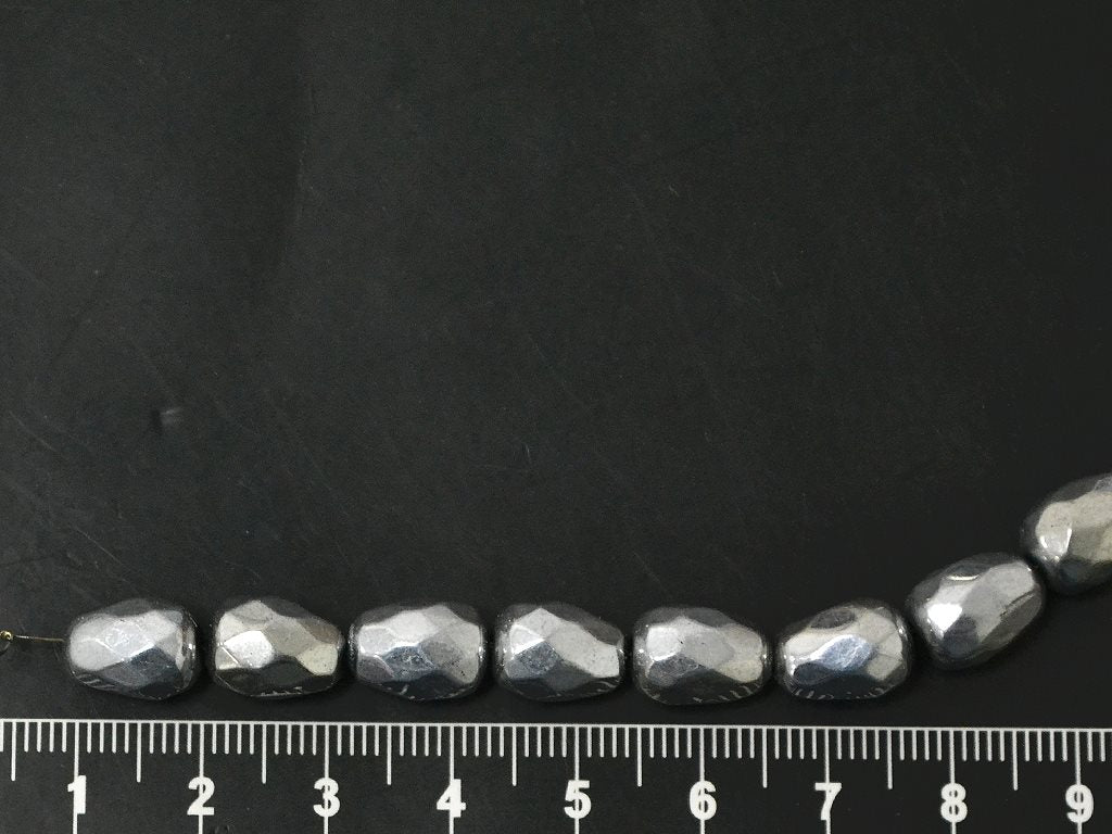 Silver Oval Faceted Glass Beads | The Design Cart (4338994315333)