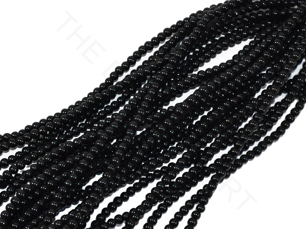 Black Spherical Pressed Glass Beads | The Design Cart (3836562210850)