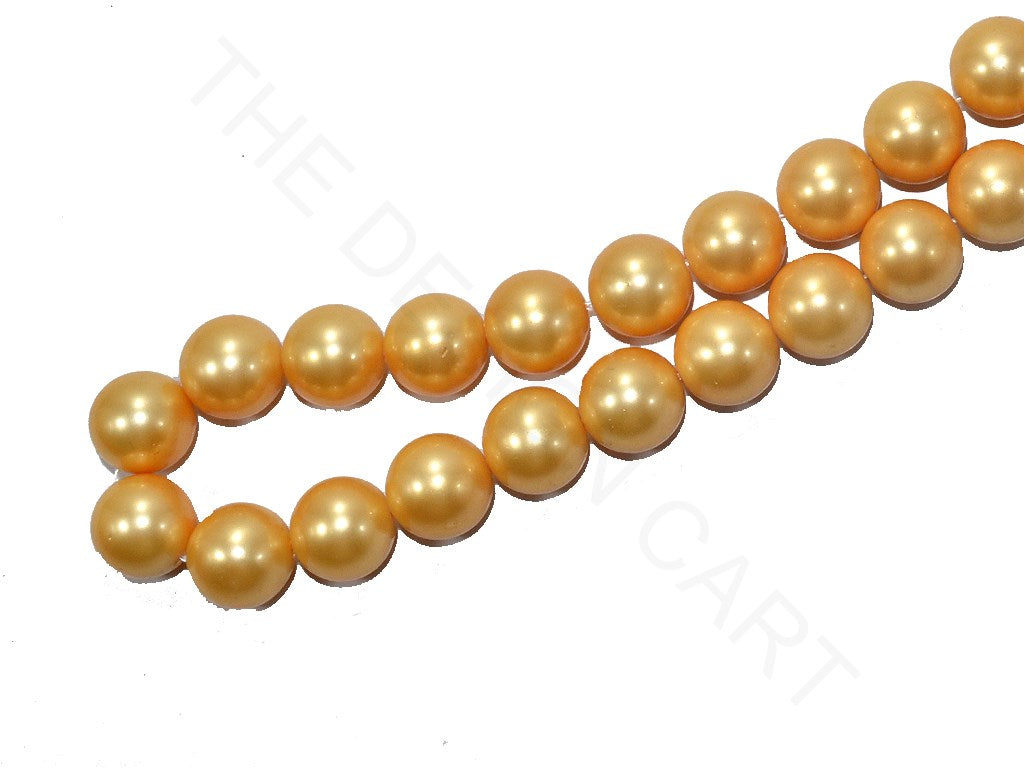 Golden Round Shell Pearls (14 mm) | The Design Cart (3785192833058)