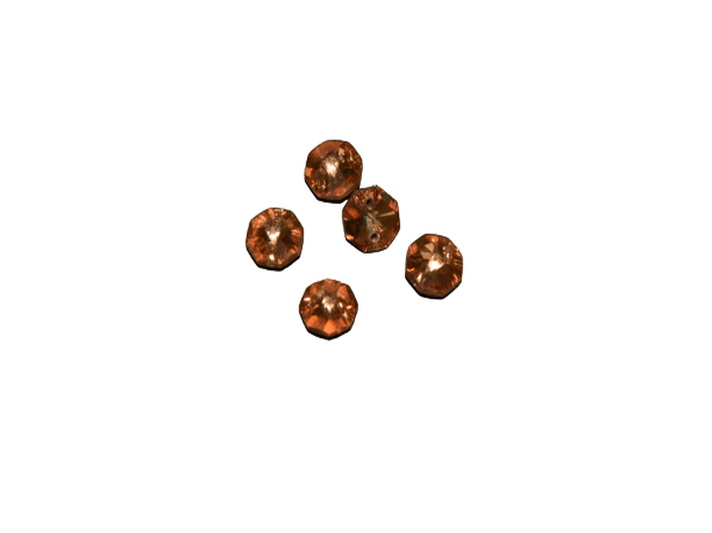 Brown Octagonal 2 Hole Glass Stones