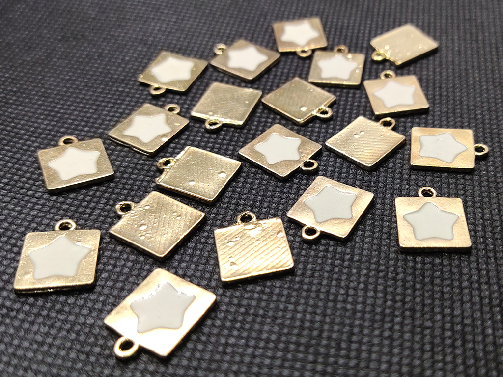 Golden Square Designer Metal Charms