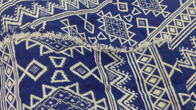 Azure Blue Woven Jacquard Fabric