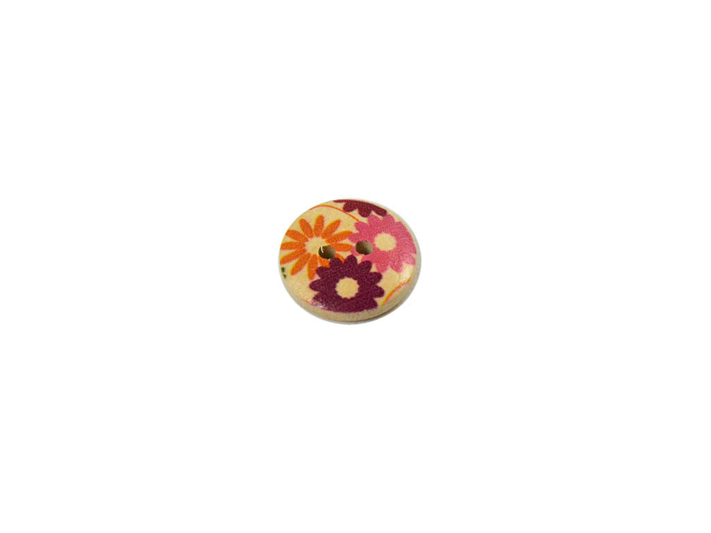 Multicolour Floral Printed 2 Hole Wooden Buttons7