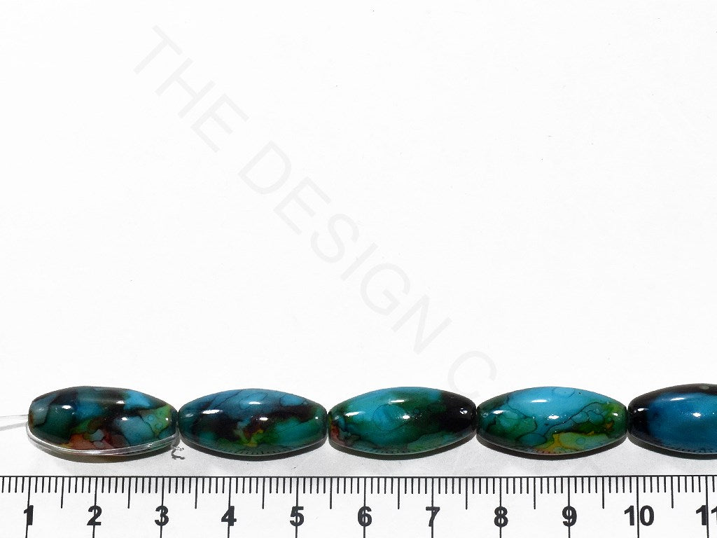 Blue Black Oval Glass Pearls | The Design Cart (3785179725858)