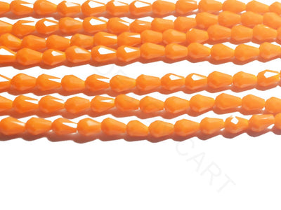 Deep Orange Opaque Drop / Briolette Crystal Beads | The Design Cart (4079157084194)