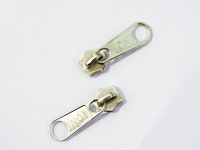 Silver Nickel Metal Zipper Sliders / Pull Tab