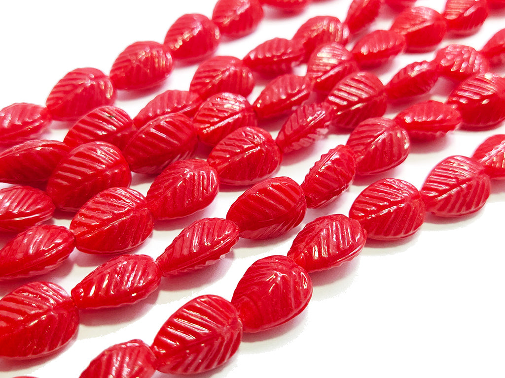 Red Leaf Crystal Beads