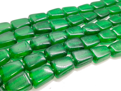 Green Fire Polished Tumble Glass Beads