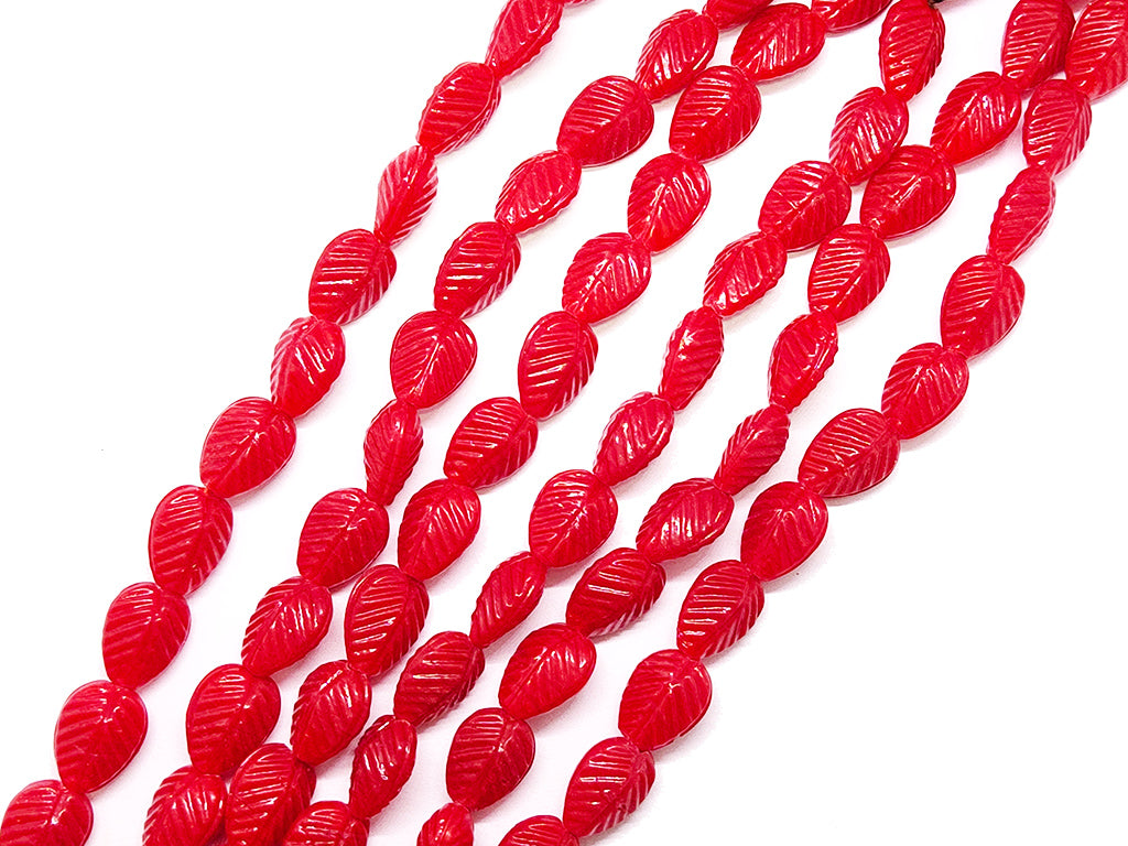 Red Leaf Crystal Beads