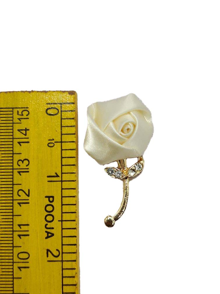 Pale Yellow Rose Designer Brooch