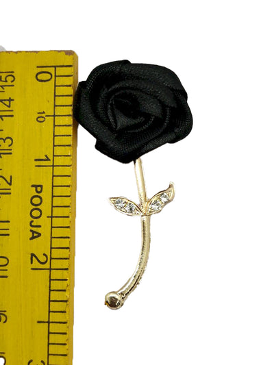 Black Flower Designer Brooch