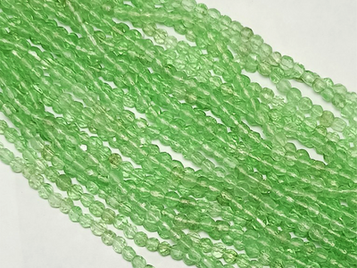 Green Spherical Faceted Crystal Glass Beads